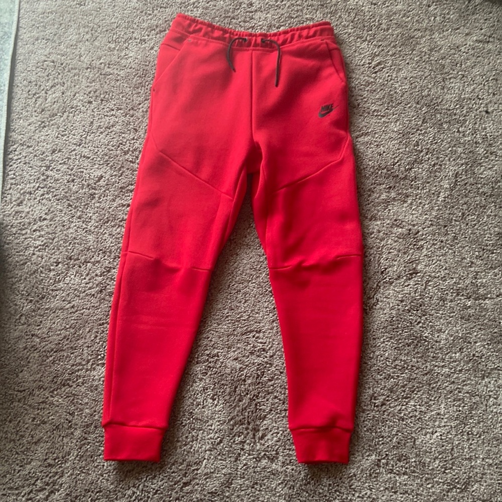 Red Nike Tech Fleece Joggers